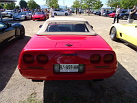 Chevrolet Corvette C4, decapotable rouge (de 1984-96) (prise a Amberieux, France, 2016) (2)
